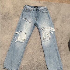 Men's Distressed Blue Jeans